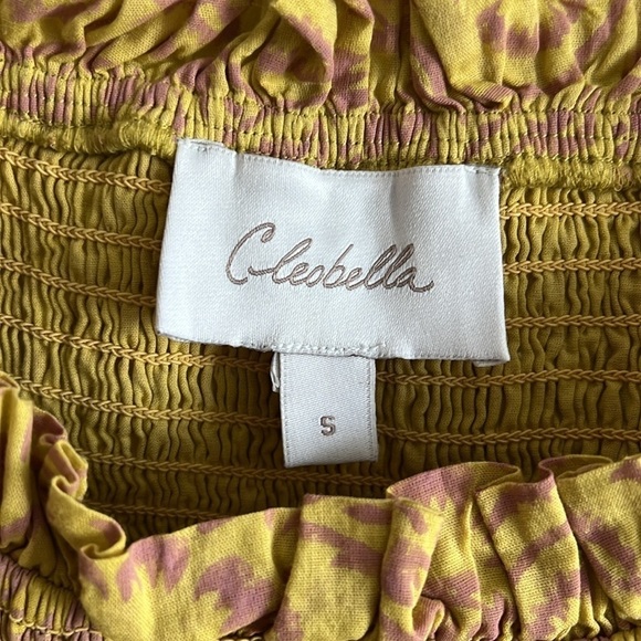 Cleobella Luna Smocked Mini Dress Camellia Yellow - Picture 8 of 14